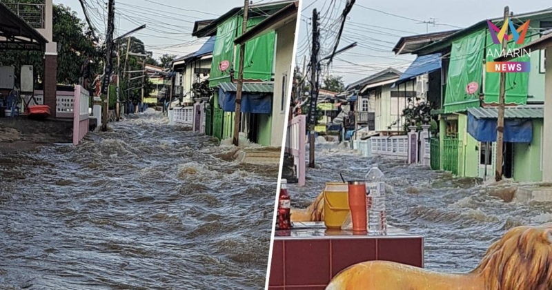 ชาวสิงห์บุรีระทึก!พนังกระสอบทรายกั้นน้ำแม่น้ำเจ้าพระยาแตก!เร่งอพยพปชช.