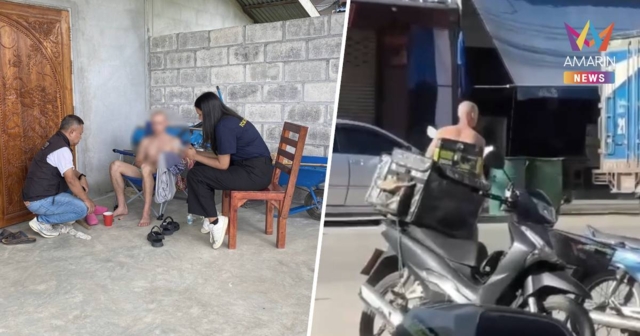 รวบถึงบ้าน! ฝรั่งหนุ่มแก้ผ้าขี่ จยย.ไปร้านสะดวกซื้อ