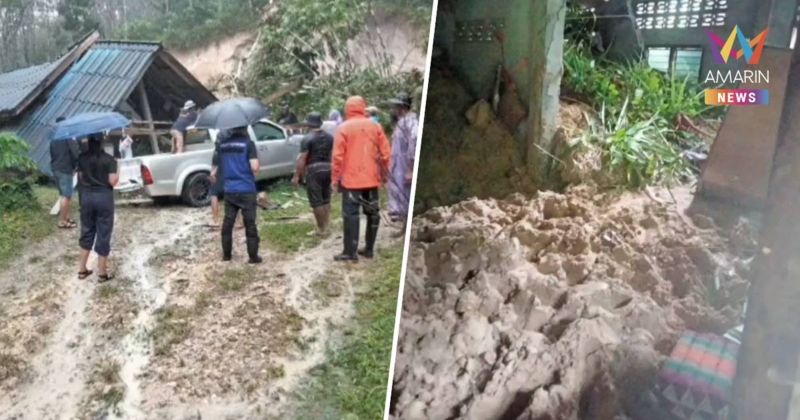 สลด! เกิดเหตุดินสไลด์ทับบ้านพัก อ.ควนกาหลง จ.สตูล ดับ 1 ราย เจ็บ 1 ราย