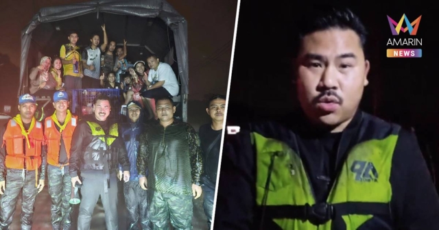 กัน จอมพลัง ลุยช่วยน้ำท่วมหาดใหญ่ 35 ชีวิตติดบนหลังคา