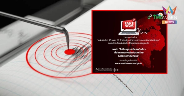 กองเฝ้าระวังแผ่นดินไหว ชี้แจง ไม่มีเหตุการณ์แผ่นดินไหวที่ส่งผลต่อไทย