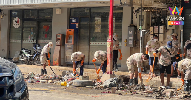 2,000 อส. ทั่วประเทศผนึกกำลัง! เร่งทำความสะอาดพื้นที่ไข่แดงหาดใหญ่
