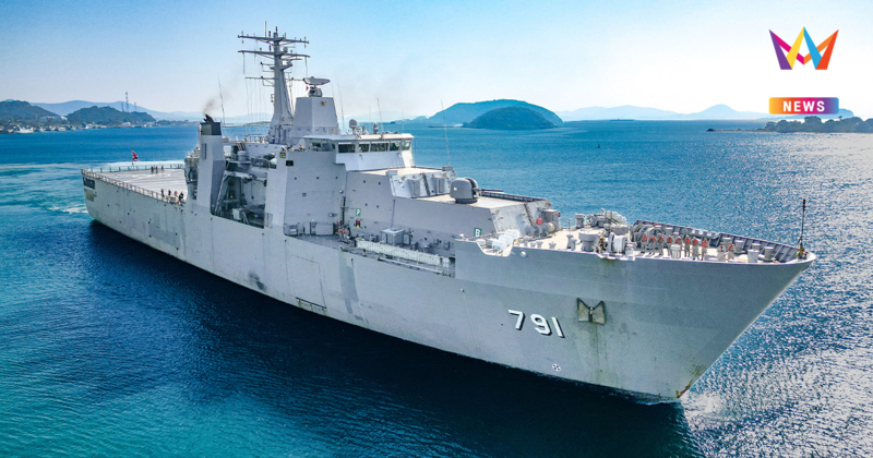 ออกเดินทาง! เรือหลวงอ่างทองลำเลียงของหลายตัน สมทบเรือหลวงจักรีนฤเบศร