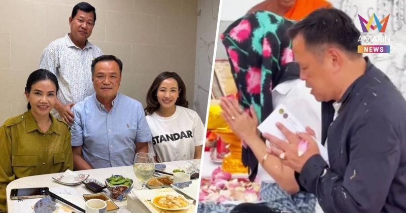 ฮุนเซน ทิ้งบอมบ์ ปล่อยภาพอนุทิน- ภริยา ทำพิธีเสริมดวงชะตาวัดในเขมร