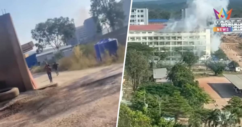 เปิดภาพทหารไทย ยิงปืนโจมตีฐานสแกมเมอร์ร้าง เมืองโอร์เสม็ด