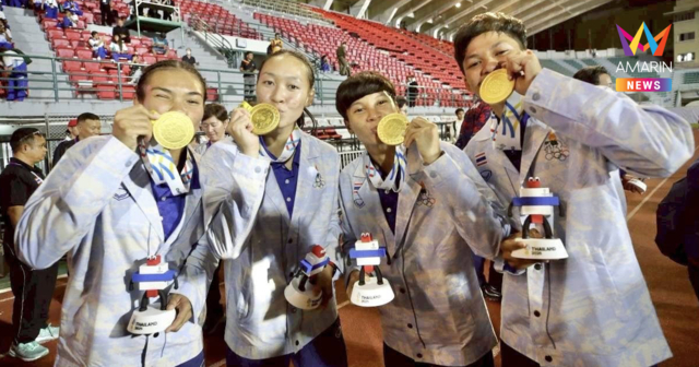 สาวไทยปาดทอง วิ่งผลัด 4x100 เมตร ซีเกมส์ แซงเข้าป้ายวินาทีสุดท้าย