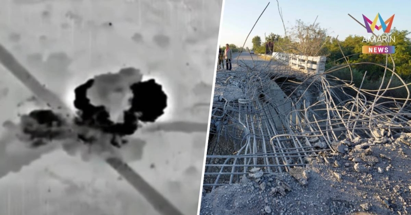 เปิดนาที! F-16 ไทย ทิ้งไข่ บึ้ม “สะพานโอร์จีก” เขมร