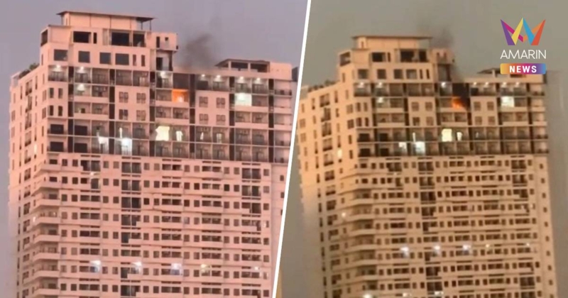 ไฟไหม้ตึกสูง 25 ชั้น ฝั่งปอยเปต อ้างโดรนตกใส่ คาดเป็นการสร้างสถานการณ์