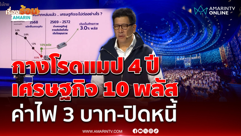 เอกนิติ ชูนโยบายเศรษฐกิจ 10 พลัส ปิดหนี้-ค่าไฟไม่เกิน 3 บาท