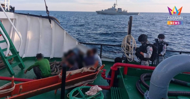กองทัพเรือ สกัดจับเรือบรรทุกน้ำมันสัญชาติไทยต้องสงสัย กลางอ่าวไทย