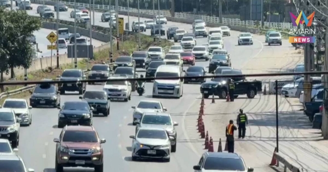 ปชช.เริ่มเดินทางกลับจากฉลองปีใหม่ ถนนมิตรภาพแน่น