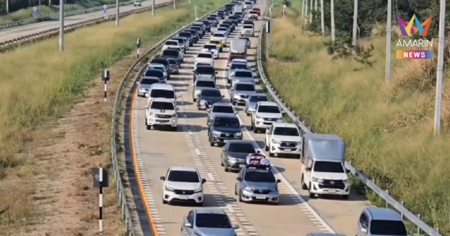 แห่กลับฉลองปีใหม่ M 6 -ถนนมิตรภาพช่วงปากช่องมุ่งสู่อีสานหนาแน่นแต่เช้า