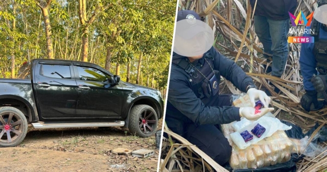 ไล่ล่าขบวนการยานรก!นบ.ยส.24สกัดยาบ้า6แสนเม็ดคนร้ายทิ้งรถหนี