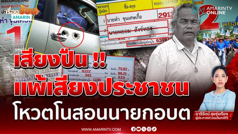 เสียงปืน!!แพ้เสียงประชาชนโหวตโนสอนนายกอบต