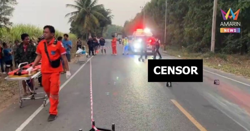 อุกอาจ! คนร้ายยิงกรอกปากหัวหน้าวงดนตรีชื่อดังเมืองโคราช ดับกลางถนน