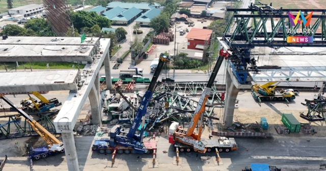 ทล.ผนึก วสท. รื้อย้ายโครงสร้างเหล็ก LG จุดเกิดเหตุพระราม 2