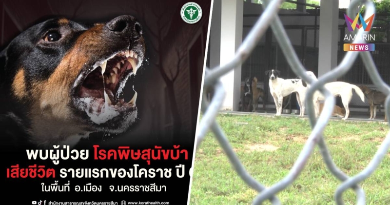 ผวา! โคราชพบผู้ป่วยติดเชื้อโรคพิษสุนัขบ้า เสียชีวิตแล้ว 1 ราย