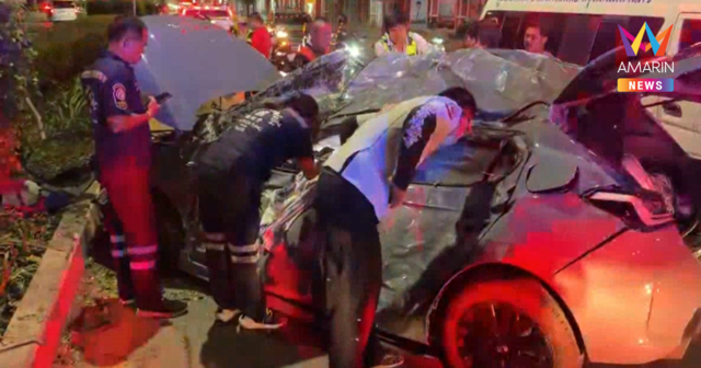 ครูอนุบาลสาวขับเก๋งพุ่งชนแท็กซี่ก่อนเหินข้ามเกาะกลาง ฟาดตอม่อBTSดับสลด