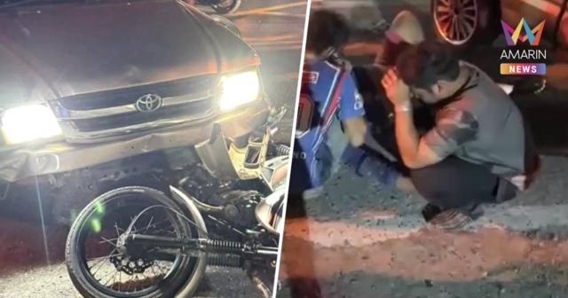 ระทึก! หนุ่มเมียนมาเมาขับกระบะชนยับ 5-6 คัน ชายไทยโดนลากเจ็บสาหัส