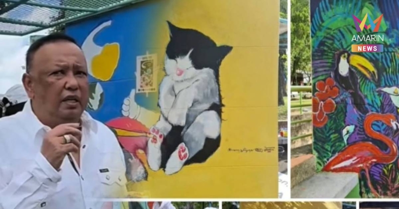 วิจารณ์สนั่น “นายกแป้น” ให้วาดการ์ตูน ทับภาพศิลปินนานาชาติ