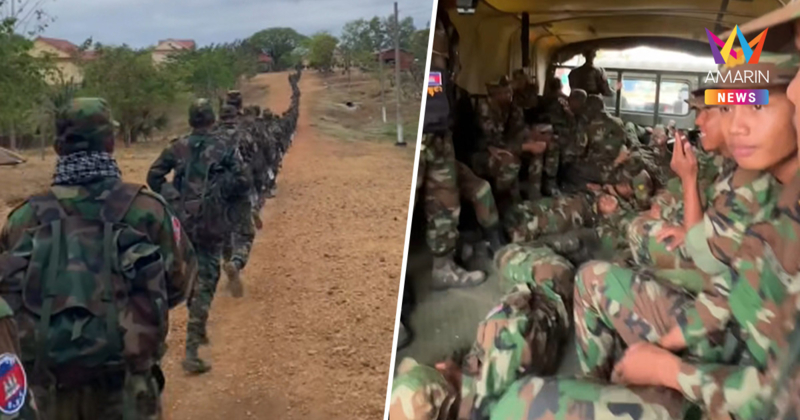 ขนลุก! ทหารกัมพูชาล็อต 4 กว่า 500 นาย เร่งส่งตัวถึงแนวหน้าชายแดน