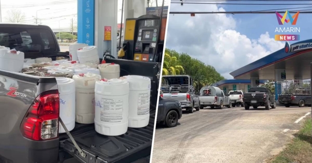 ยาวเหยียด! ชาวสวนจันทบุรีแห่ต่อคิวเติมน้ำมัน หลังมีข่าวเหลือใช้ 60 วัน