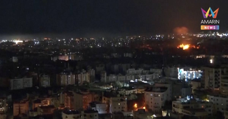 เปิดภาพ อิสราเอลถล่มหนักชานเมืองเบรุตช่วงเช้ามืด