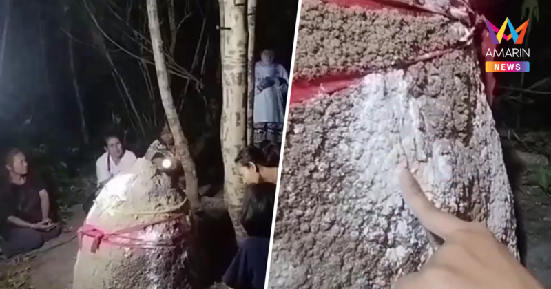 แห่ขอโชคดึกสงัด! "เจ้าพ่อจอมปลวก" อุทัยฯ ให้ลาภงวดก่อนตรงเป๊ะ