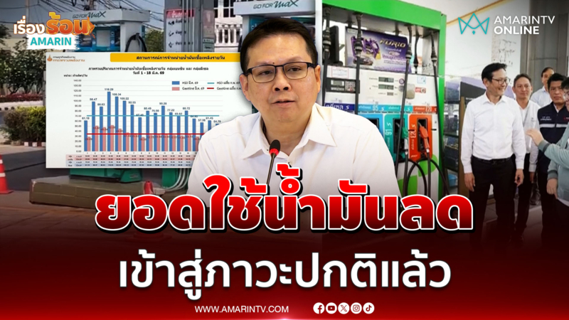 ศบก. ย้ำยอดใช้น้ำมันลดลงต่อเนื่องสู่ระดับปกติทั้งประเทศ