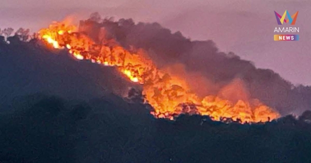 ไฟไหม้ป่าสงวนแห่งชาติป่าดงภูโหล่น ลุกลาม เสียหายกว่า 2 พันไร่ เร่งดับ