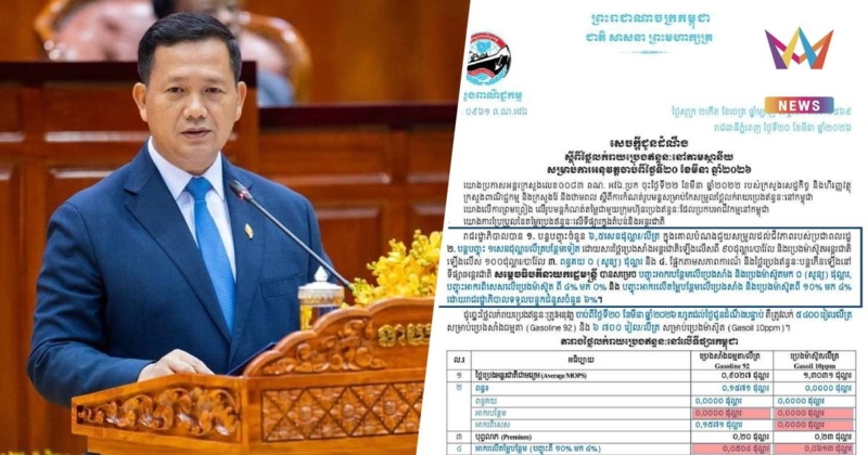 สงครามพ่นพิษ! "ฮุน มาเนต" ออกมาตรการเร่งด่วน คุมราคาน้ำมันในกัมพูชา