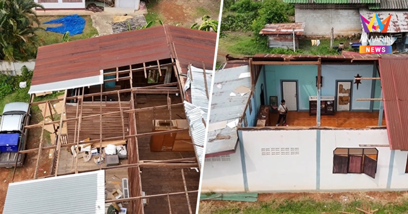 เรณูนครอ่วม! พายุลูกเห็บถล่มฝนแรกของปี ซัดบ้านพัง 100 หลังใน 30 นาที