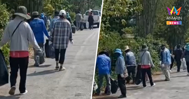 ชาวบ้านเถินรุมเก็บกุ้ง 1 ตันเกลี้ยง สำนึกผิดร่วมกันบำเพ็ญประโยชน์