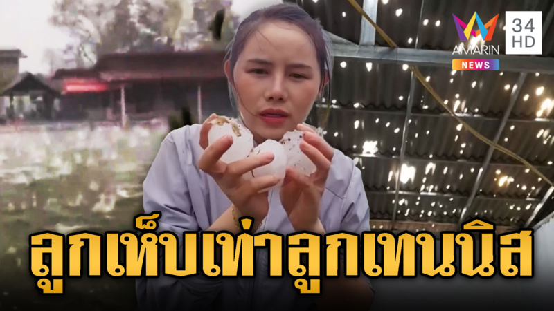 พายุลูกเห็บยักษ์ถล่มลาวยับ พังหลังคาบ้านยับ