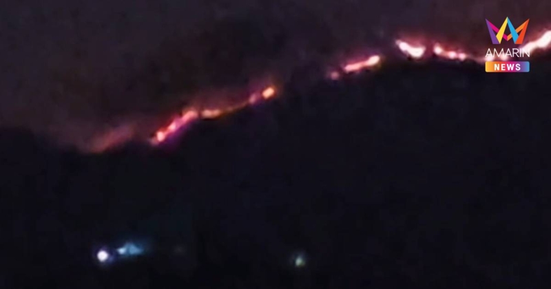 ลำปางวิกฤตไฟไหม้ป่ายาวนับกิโลบนสันเขาดอยพระบาท พบค่าฝุ่นPM2.5พุ่ง