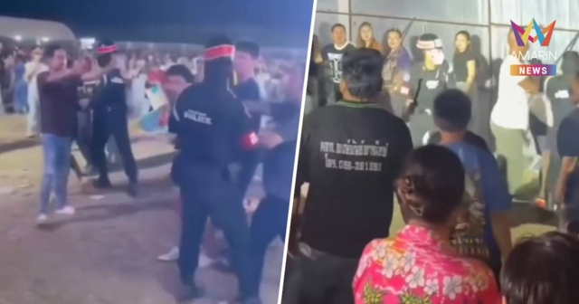 โซเชียลเดือด! สห.รัวกระบอง คุมเหตุวัยรุ่นตีกัน งานหมอลำหล่มเก่า