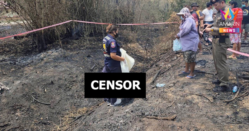 สยองกำแพงเพชร! พบศพปริศนาถูกเผาเหลือแต่โครงกระดูกกลางป่าหญ้ารก