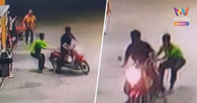 ลุงเบี้ยวค่าน้ำมัน! ซิ่งหนี เด็กปั๊มใจเด็ด เกาะรถสุดชีวิต แต่ไม่ทัน