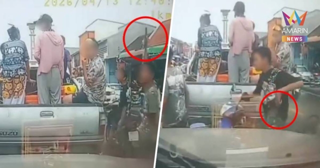 แชร์ว่อน! โจ๋ภูเก็ตหัวร้อน กระโดดถีบรถ-ชักปืนขู่ ไม่สนสายตาชาวบ้าน