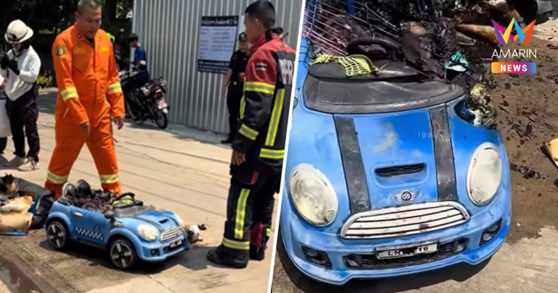 ดับเพลิง 10 นายไวเว่อร์ รุดคุมไฟไหม้รถหรู ถึงที่เกิดเหตุเข่าแทบทรุด