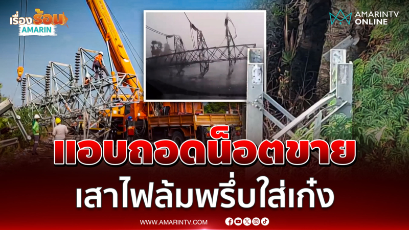 นาทีชีวิต พายุซัดเสาไฟ 24 ต้นหล่นทับรถเก๋ง