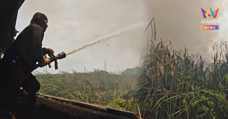 ไฟไหม้ป่ากกนับร้อยไร่ ควันพิษพุ่งถล่ม ชาวบ้านนับร้อยหนีตายวุ่น