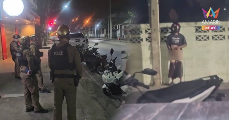 หนุ่มหื่นใส่หมวกกันน็อกโชว์ "สไลด์หนอน" ต่อหน้า นศ.สาวกลางร้านซักผ้า