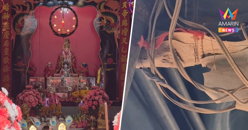 แม่ค้าขนมจีนน้ำยาเจ้าดังดับสลด ไฟชอร์ตกลางงานประจำปีศาลเจ้าแม่ทับทิม