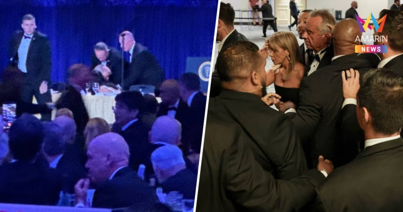 พุ่งชาร์จ"ทรัมป์-แวนซ์"ลงเวทีงานเลี้ยงสื่อทำเนียบขาว-รวบมือปืนทันควัน