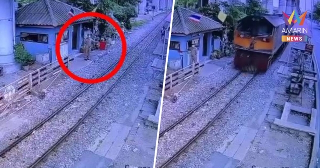 เปิดนาทีชีวิต! เจ้าหน้าที่โบกธงแดง ก่อนรถไฟพุ่งชนบัส 8 ศพ