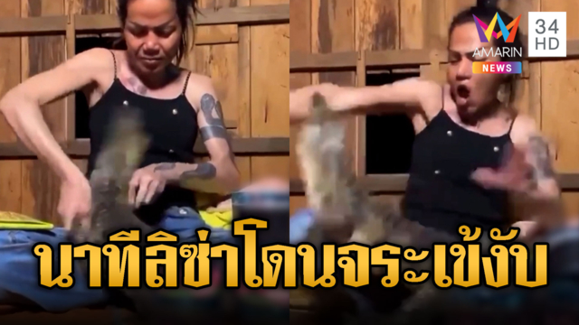“ลิซ่า” กับเพื่อนใหม่ นำจระเข้ขายครีมเจอสวบ