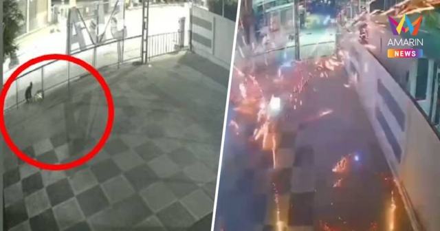 อุกอาจ! มือมืดคลุมถุงดำปิดวงจรปิด จุดพลุยักษ์ถล่มผับกลางดึก