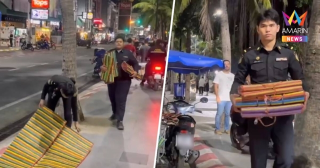 เทศกิจเอาจริง ลุยยึดเก้าอี้เสื่อชายหาดพัทยา กวาดของกลางเพียบ