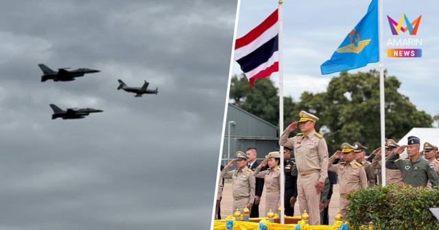 ‘อนุทิน’ ขับเจ็ทส่วนตัว เข้าถ้ำพยัคฆ์กองบิน 1 โคราช ส่ง F-16 อารักขา